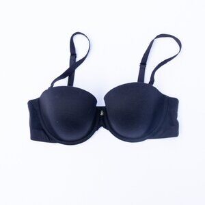 Victoria Secret Black Strapless Bra 36C Convertible